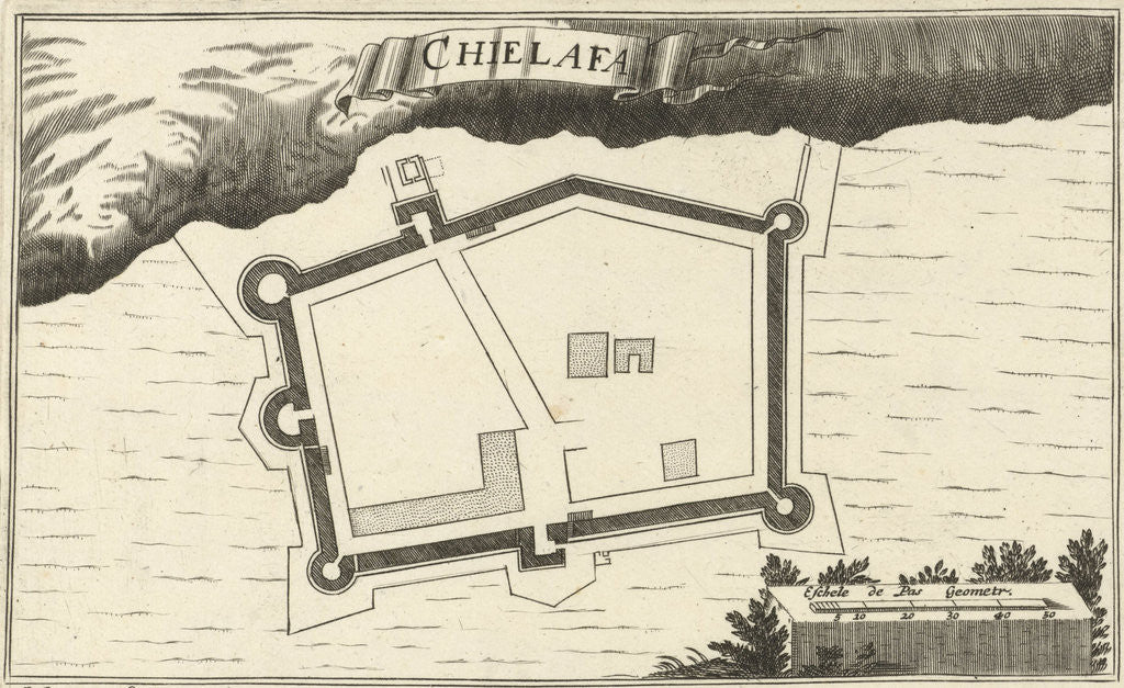 Detail of Map of the fortress Chielafa by Jacob Peeters