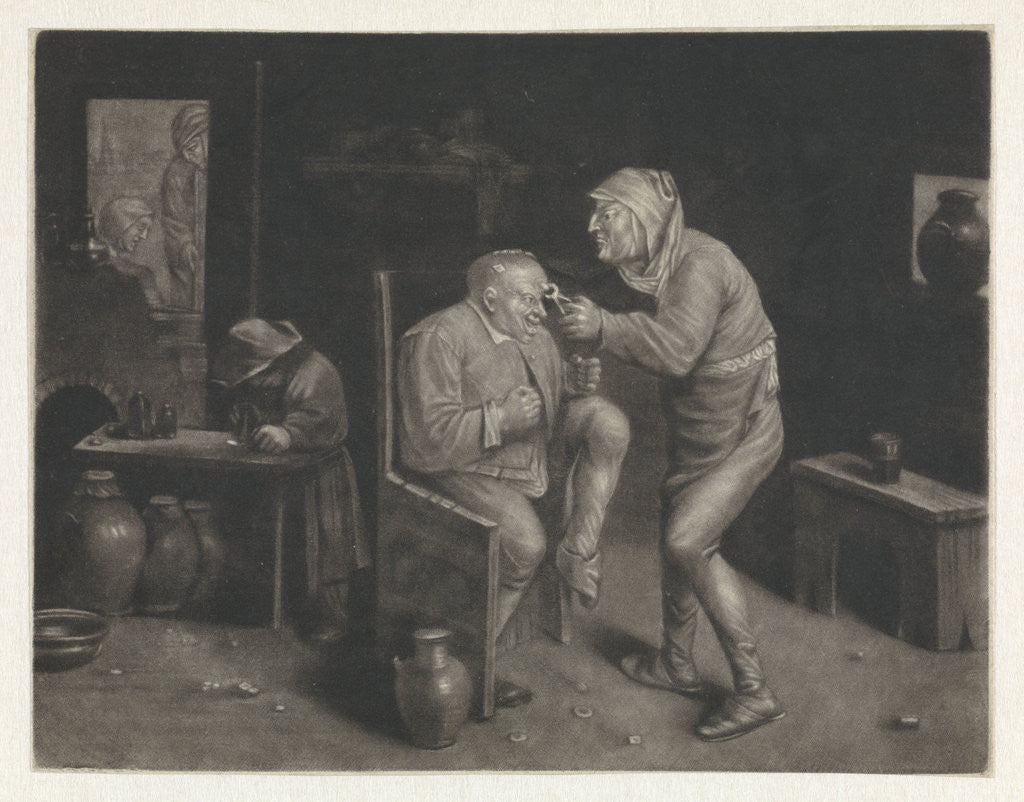 Detail of Keisnijder, doctor, The Extraction of the Stone by Jan van der Bruggen