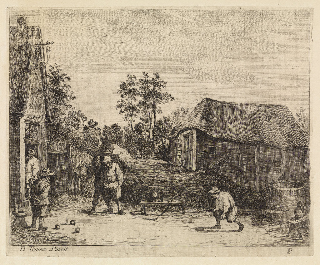 Detail of Farmers play bocce by Philippe Lambert Joseph Spruyt