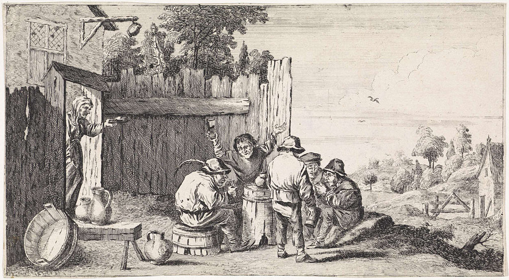 Detail of Five farmers around one ton by Anonymous
