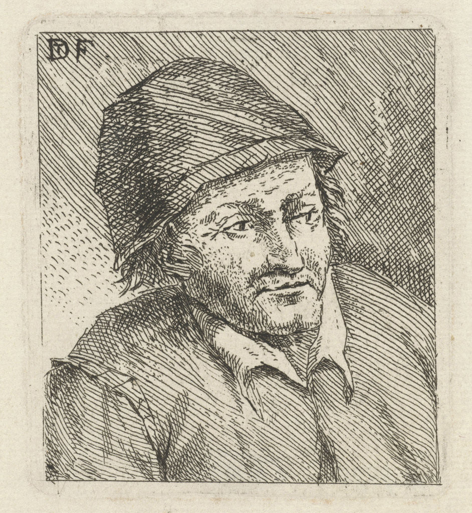 Detail of Bust of a man with a hat by Anonymous