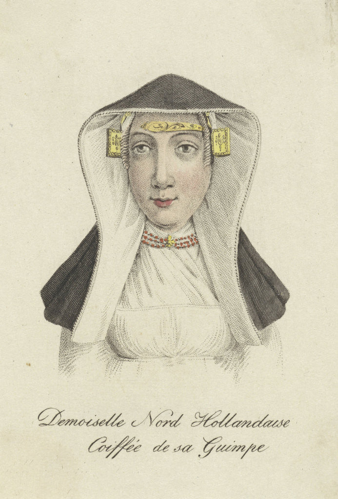 Detail of Bust of a girl in traditional costume by Hendrik Greeven