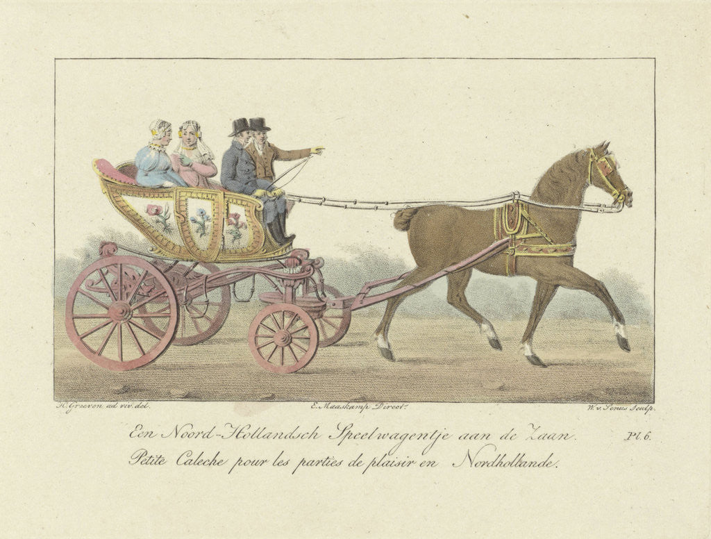 Detail of Two couples in a carriage by Evert Maaskamp