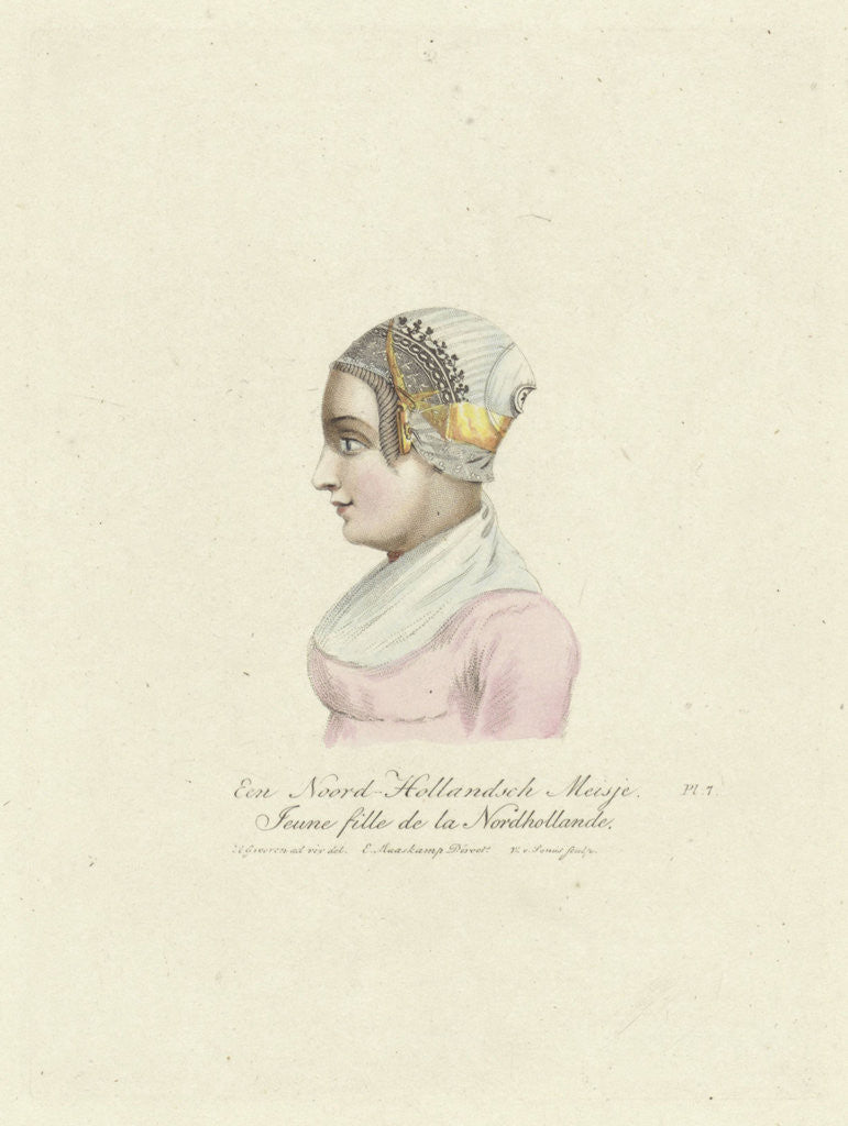 Detail of Bust of a girl in traditional costume B by Evert Maaskamp