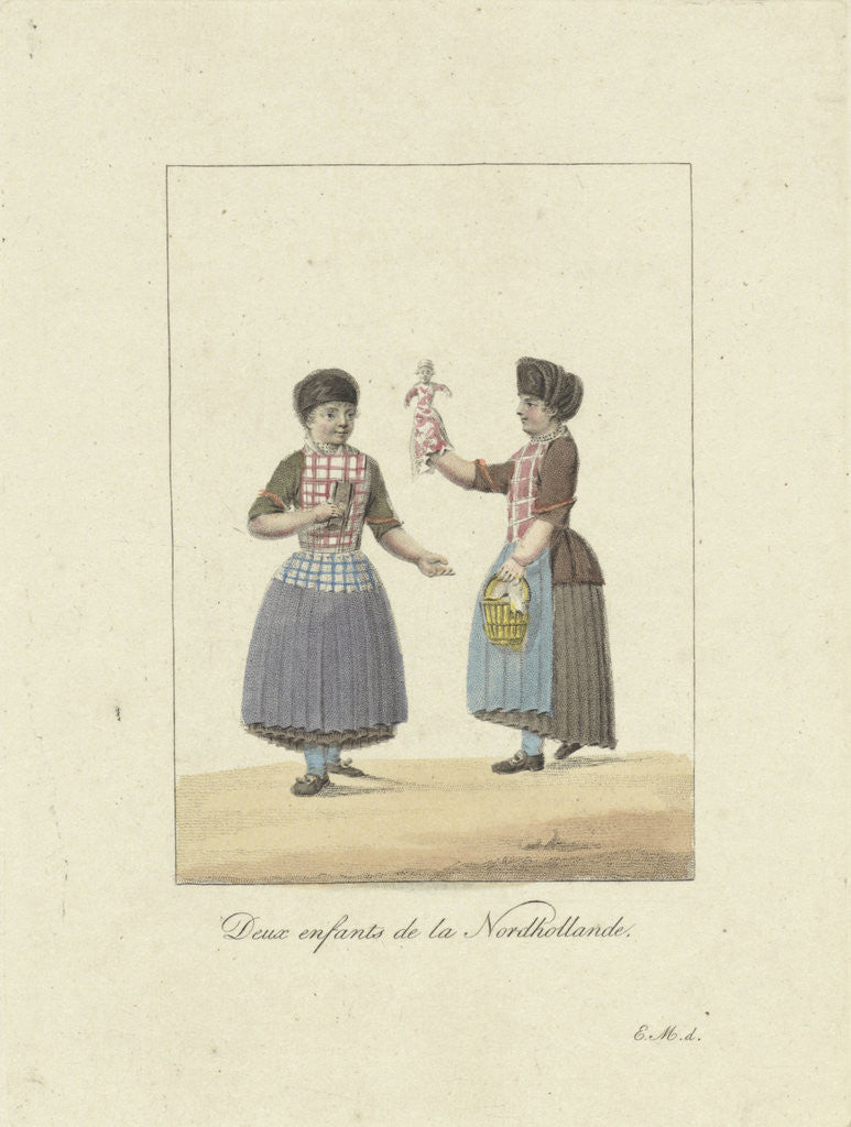 Detail of Two girls with a doll by Willem van Senus