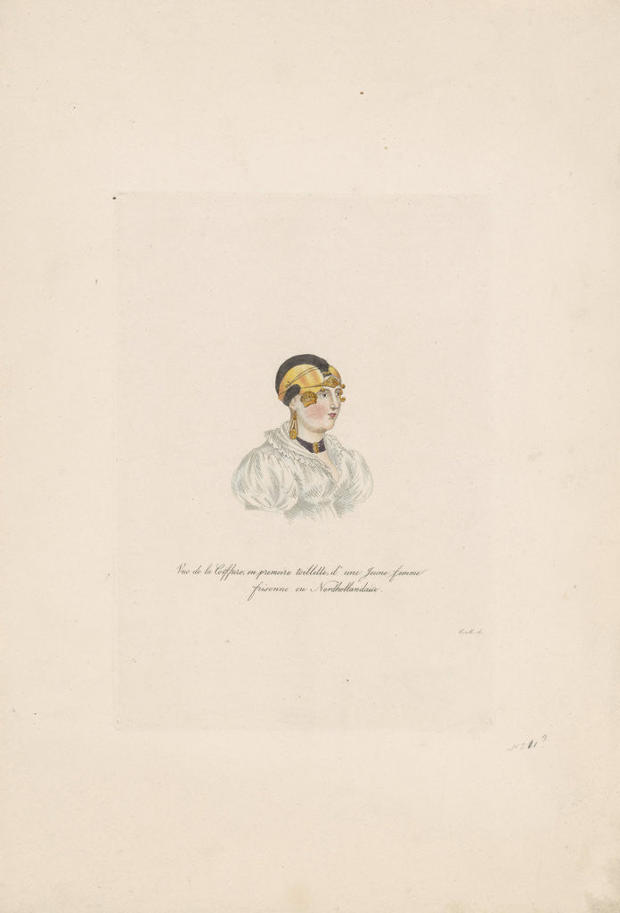 Detail of Bust of a girl in costume by Willem van Senus