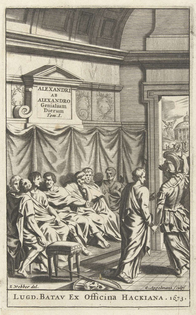 Detail of Title page for Alexander ab Alexandro, Genialium dierum Part 1 1673 by Zacharias Webber II