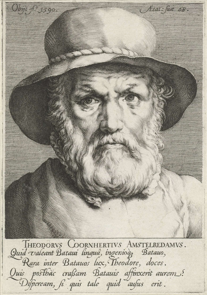 Detail of Portrait of Dirck Volckertsz Coornhert by Cornelis Cornelisz. van Haarlem