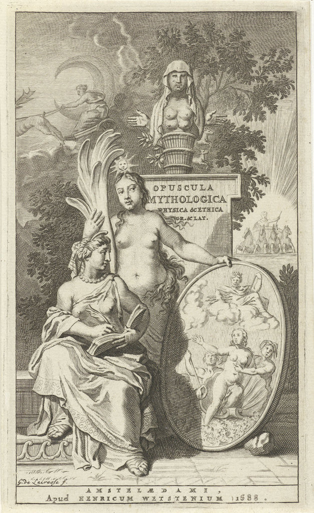 Detail of Writing woman flanked by the Truth by Henricus Wetstein