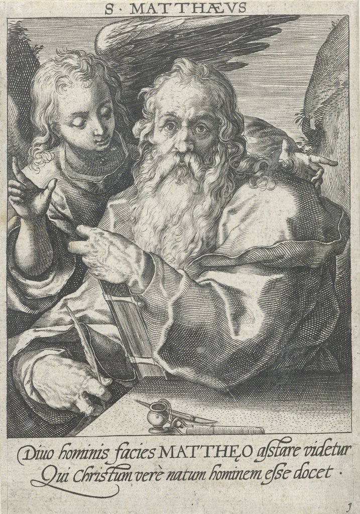 Detail of Evangelist Matthew by Hendrick Goltzius