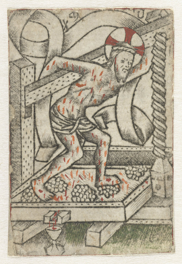 Detail of Christ in the winepress by Meester van het Martyrium der Tienduizend