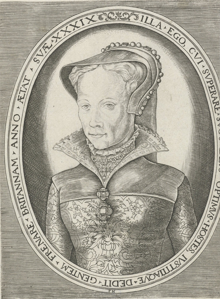 Detail of Bust of Mary I, Queen of England by Frans Huys