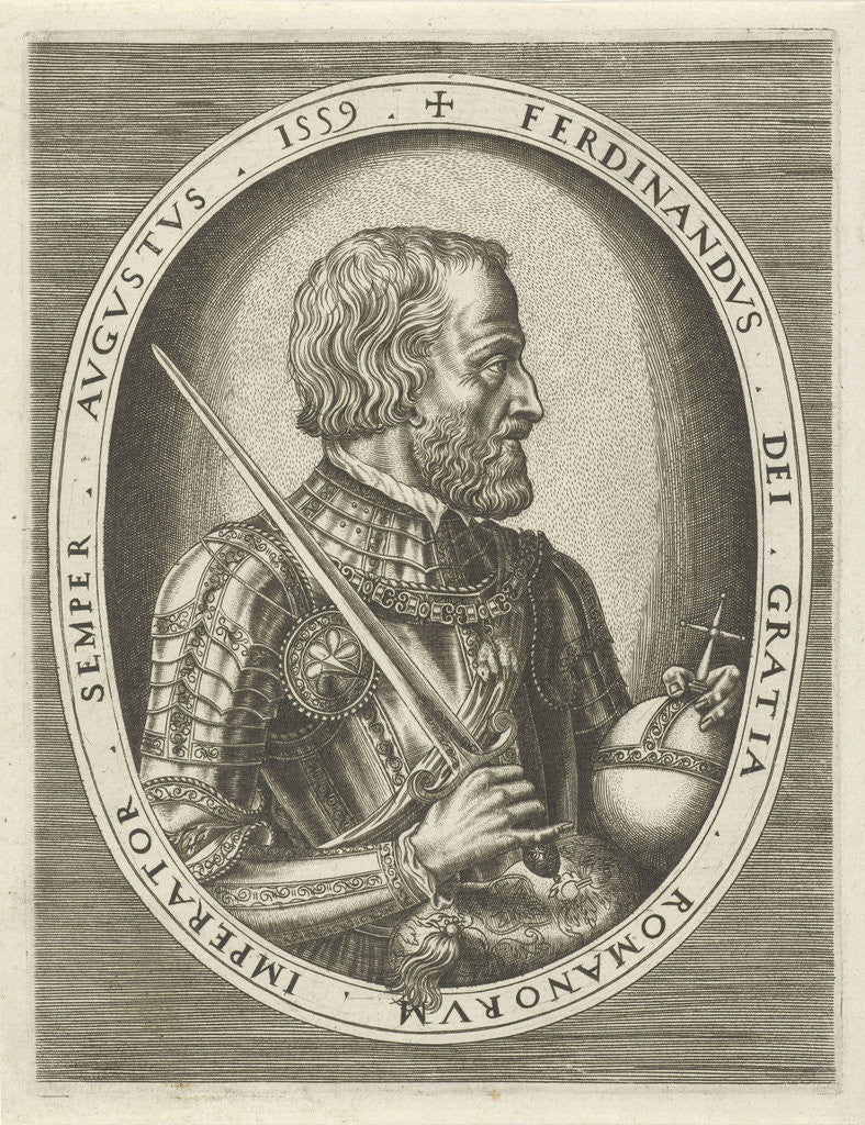 Detail of Portrait of Ferdinand I of Habsburg, German Emperor by Hieronymus Cock