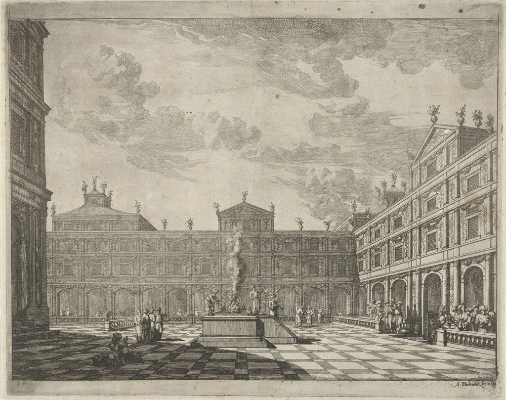 Detail of Interior of a synagogue by Dirk Goris