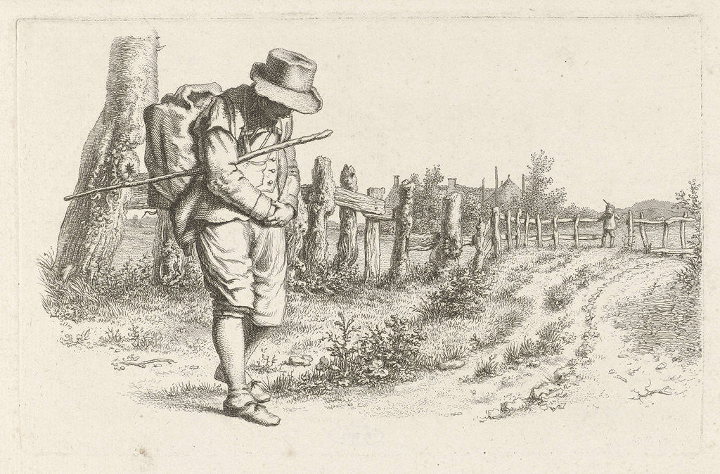 Detail of Traveler on a country road by Jacob Ernst Marcus