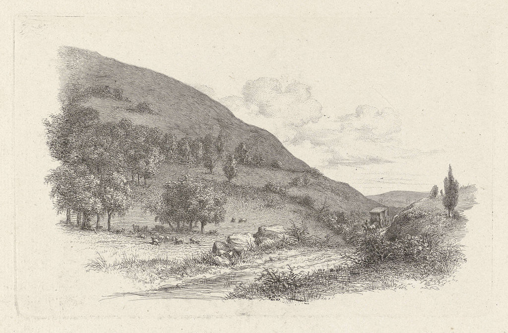 Detail of Carriage in a landscape by Jacob Ernst Marcus