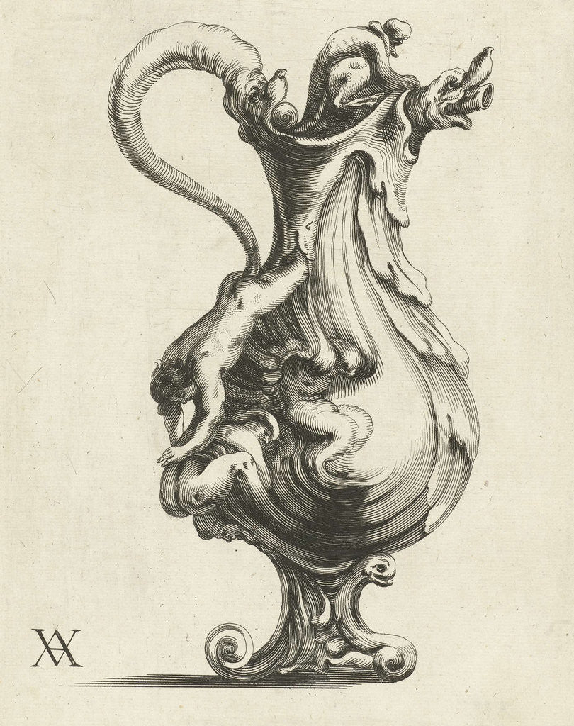 Detail of Ewer on foot by Christiaen van Vianen