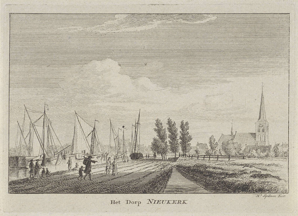 Detail of View aan den IJssel by Hendrik Spilman