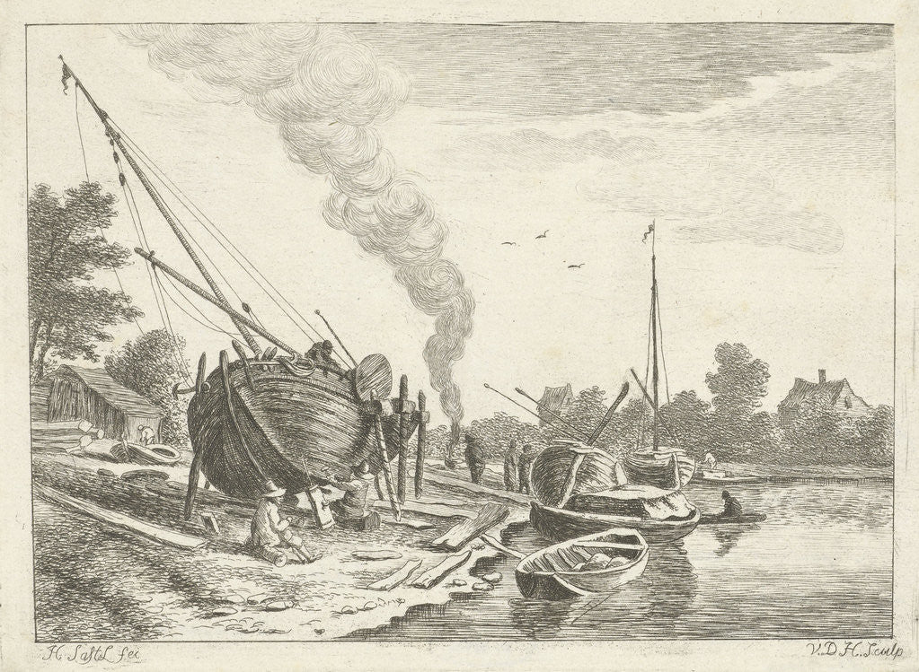 Detail of Shipyard by Anthonij van der Haer