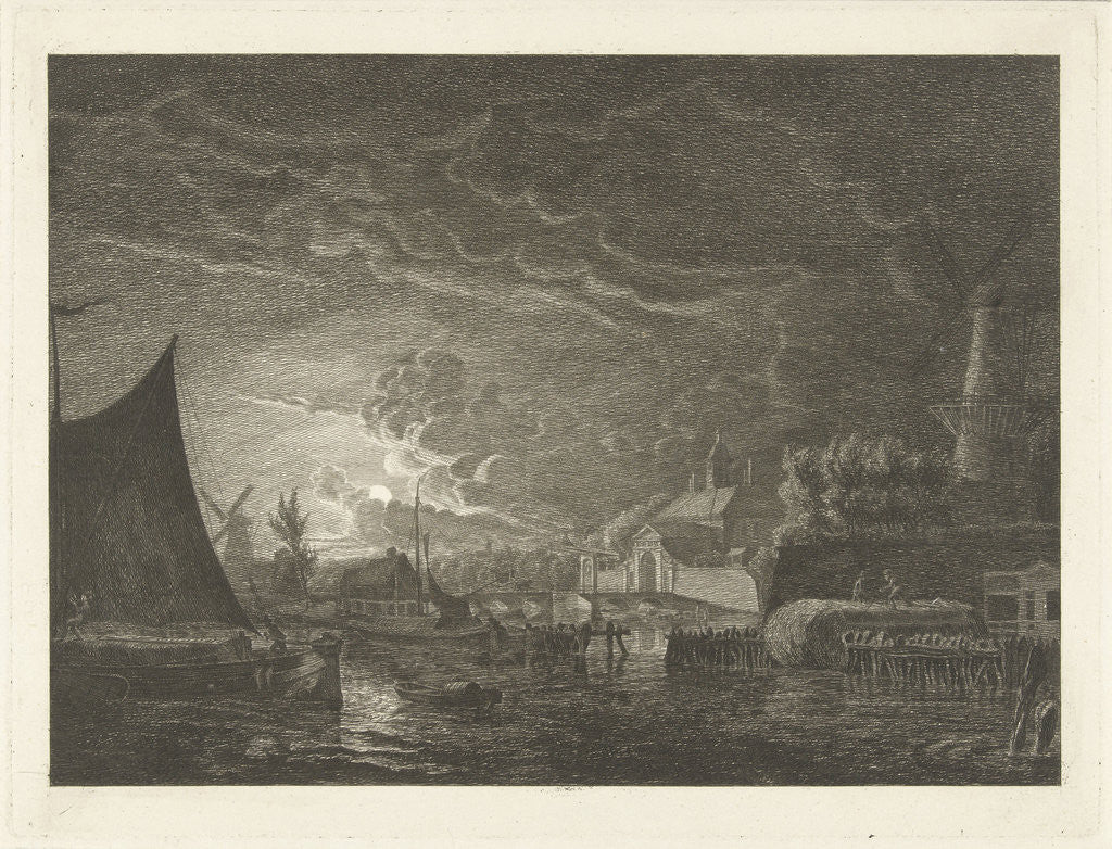 Detail of View of the Marepoort Leiden by Hermanus Fock