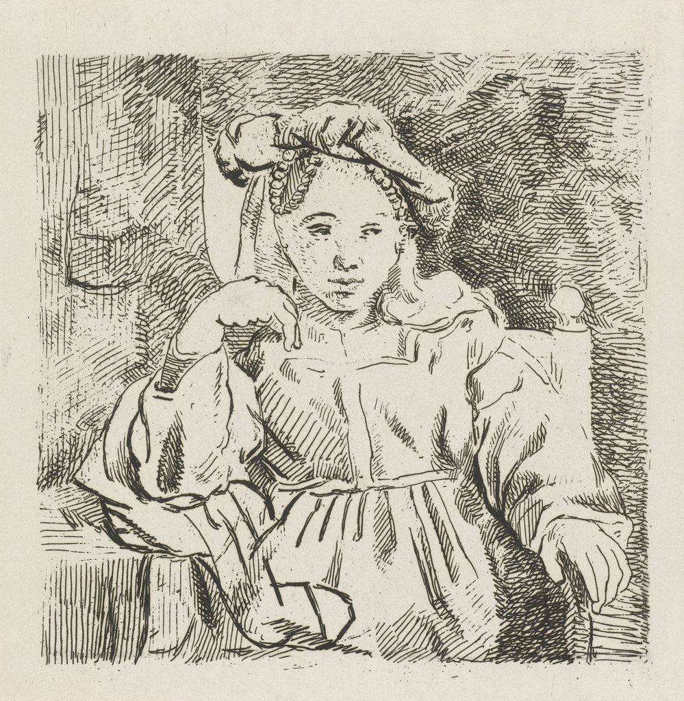 Detail of Sitting girl by Rembrandt Harmensz. van Rijn