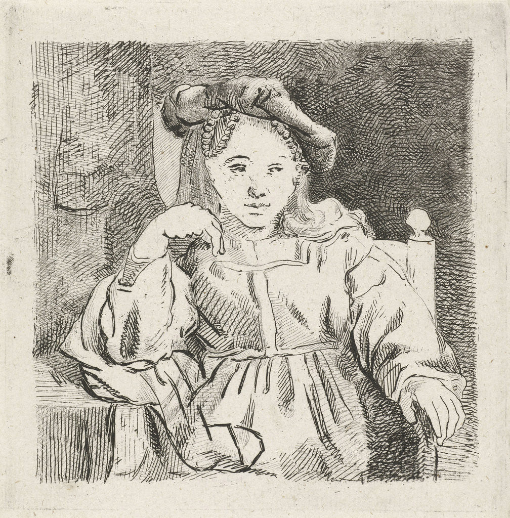 Detail of Sitting girl by Rembrandt Harmensz. van Rijn