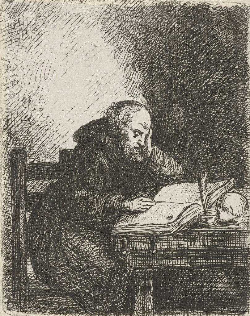 Detail of Reading monk by David van der Kellen II