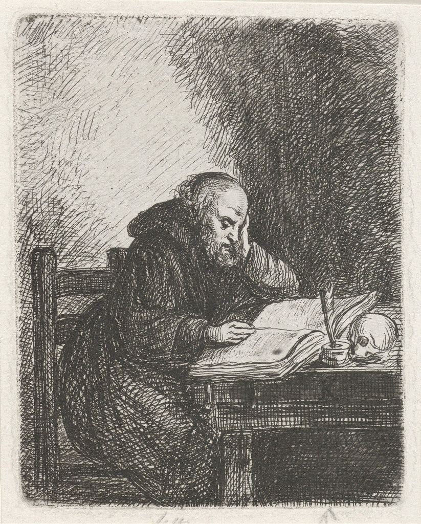 Detail of Reading monk by David van der Kellen II