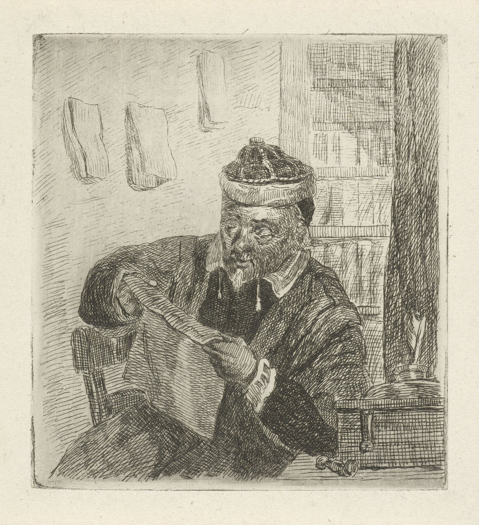 Detail of Reading man by Pieter Christoffel Wonder