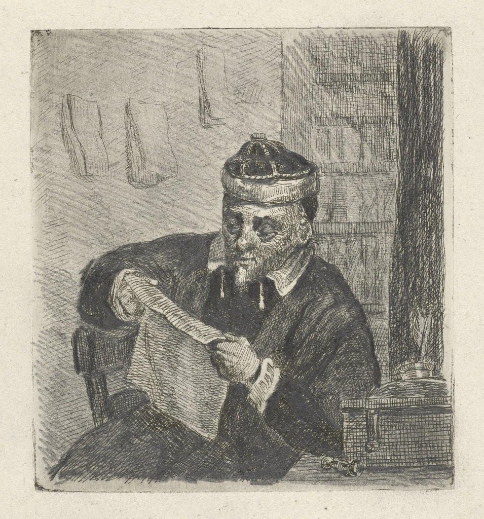 Detail of Reading man by David van der Kellen II