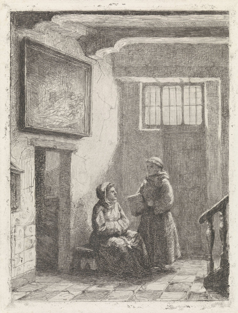 Detail of Sitting and standing monk by David van der Kellen III