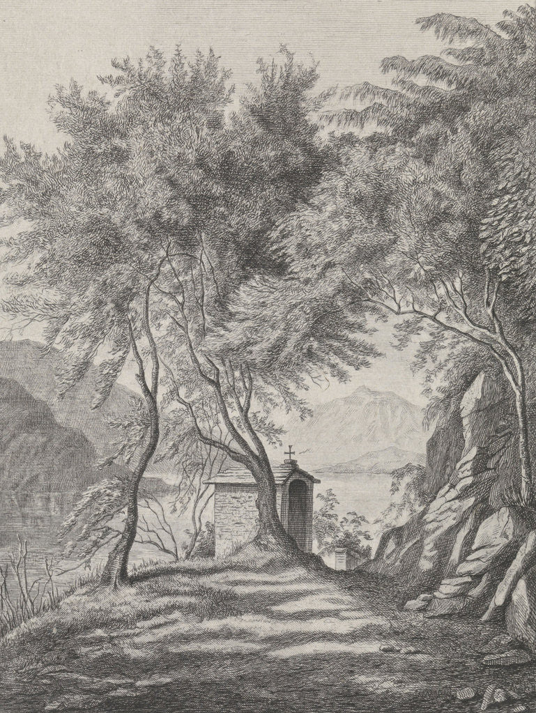 Detail of View of Lake Como by Karoly Lajos Libay