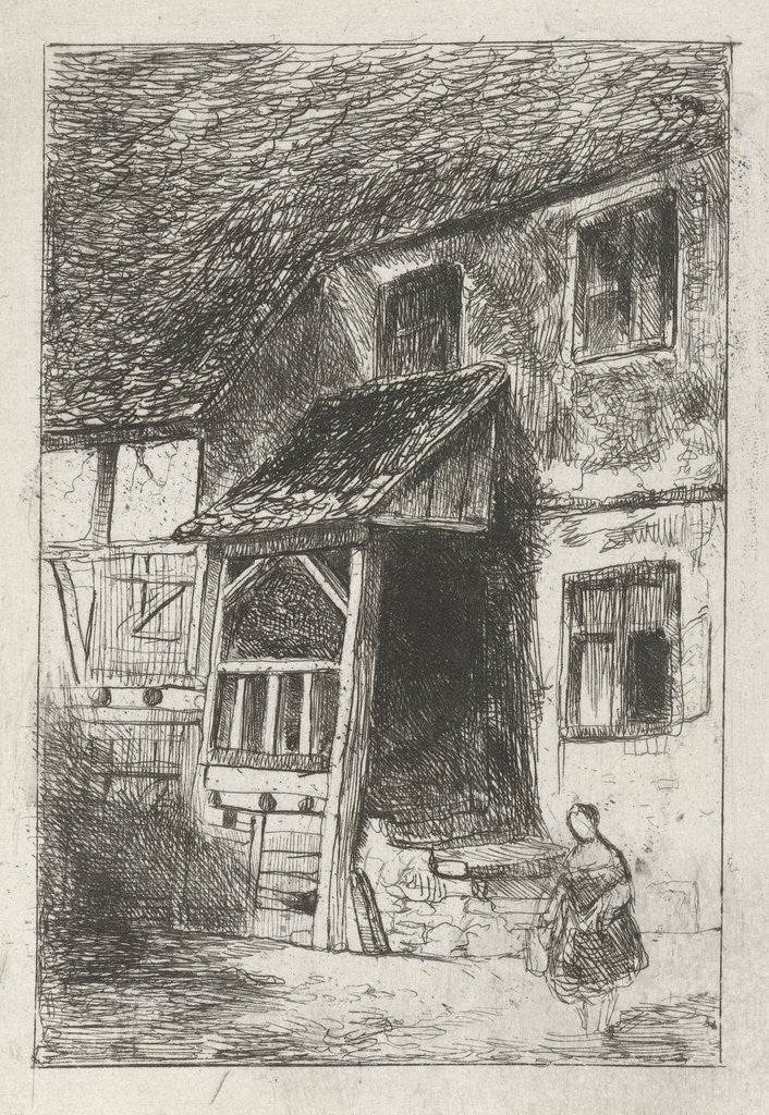 Detail of Facade of a house with a covered entrance by Jan Diederikus Kruseman