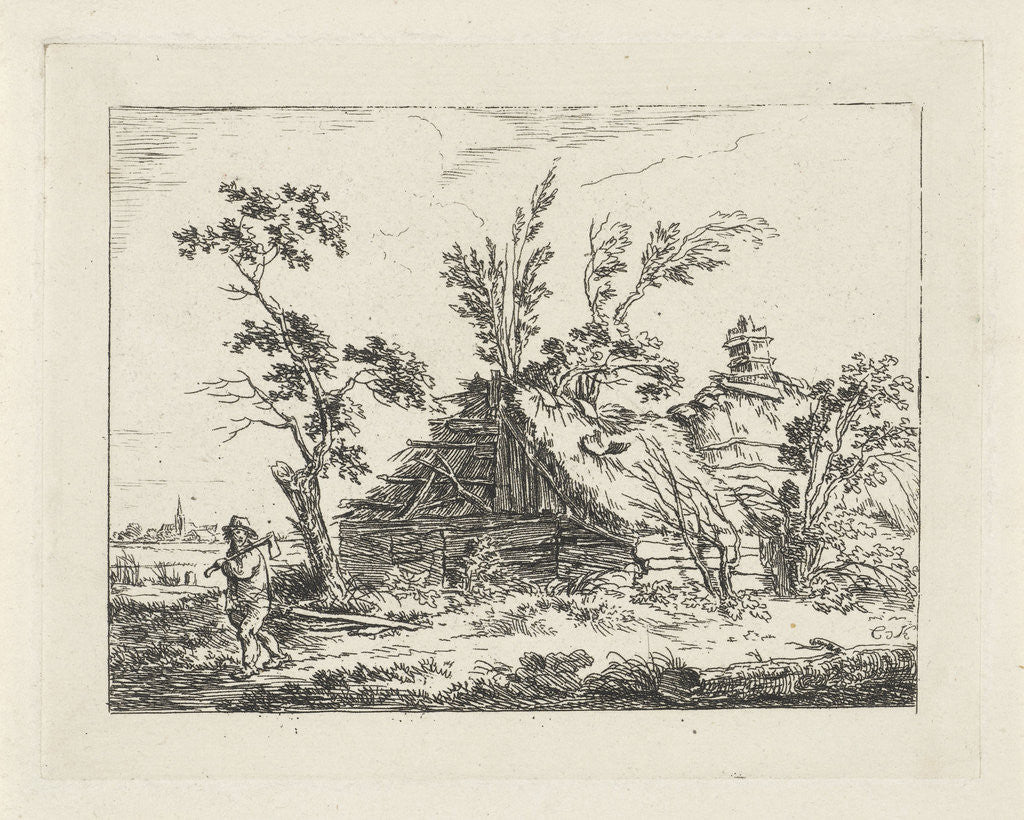 Detail of Landscape with sod by Cornelis de Kruyff