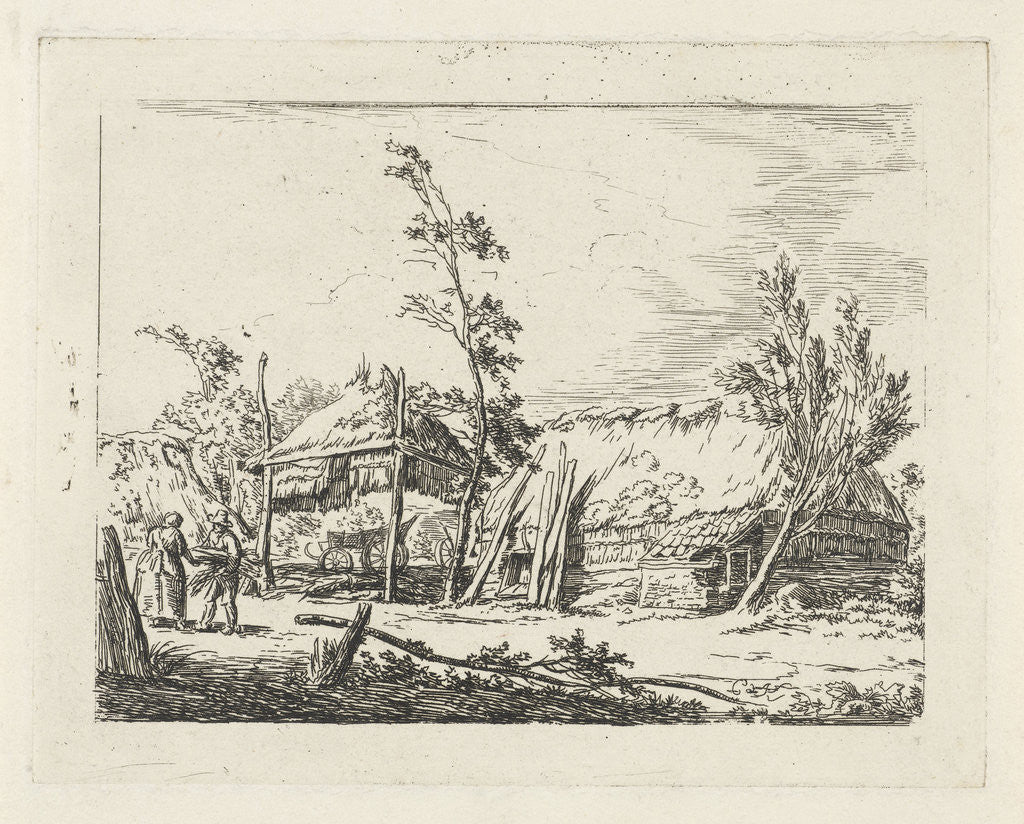 Detail of Farm with haystack by Cornelis de Kruyff