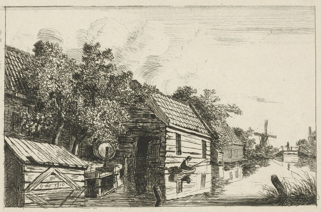 Detail of Vessel at a boathouse by Gerrit Lamberts