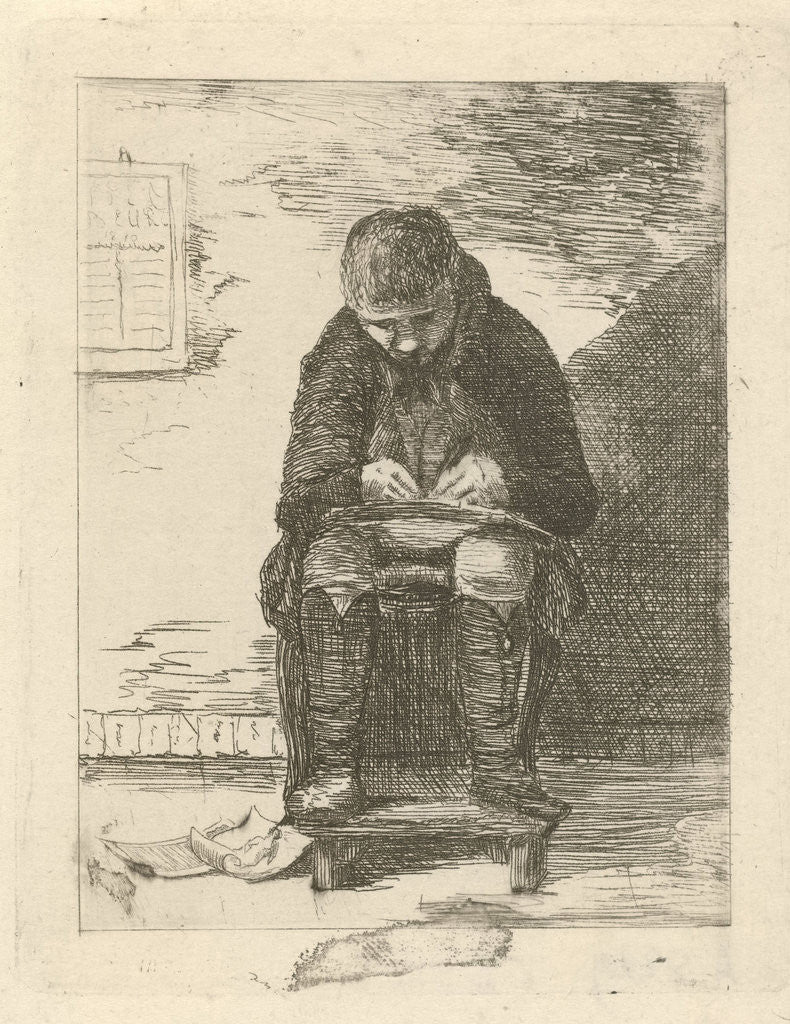 Detail of Artist in an interior by Gerrit Lamberts