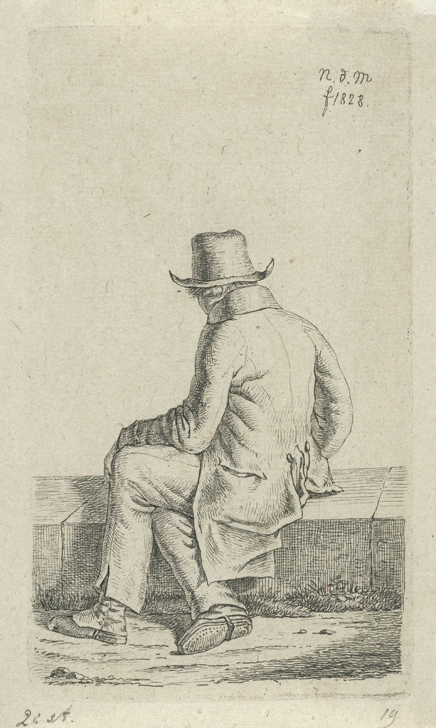 Detail of Seated man on wall by Anthonie Willem Hendrik Nolthenius de Man