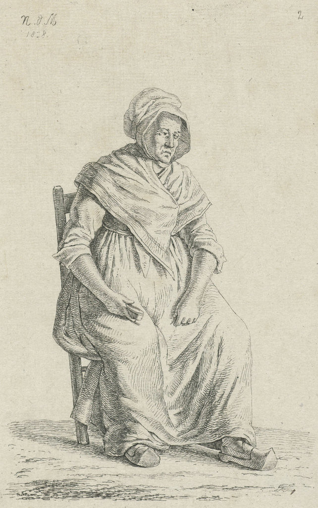 Detail of Sitting farmer from Wallonia by Anthonie Willem Hendrik Nolthenius de Man