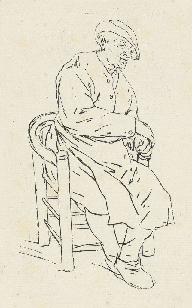 Detail of Seated man in an armchair by Anthonie Willem Hendrik Nolthenius de Man