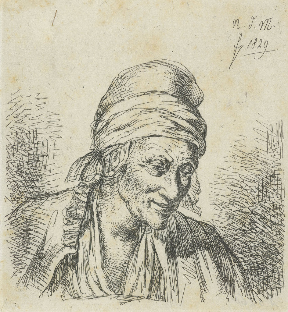 Detail of Old woman right by Anthonie Willem Hendrik Nolthenius de Man