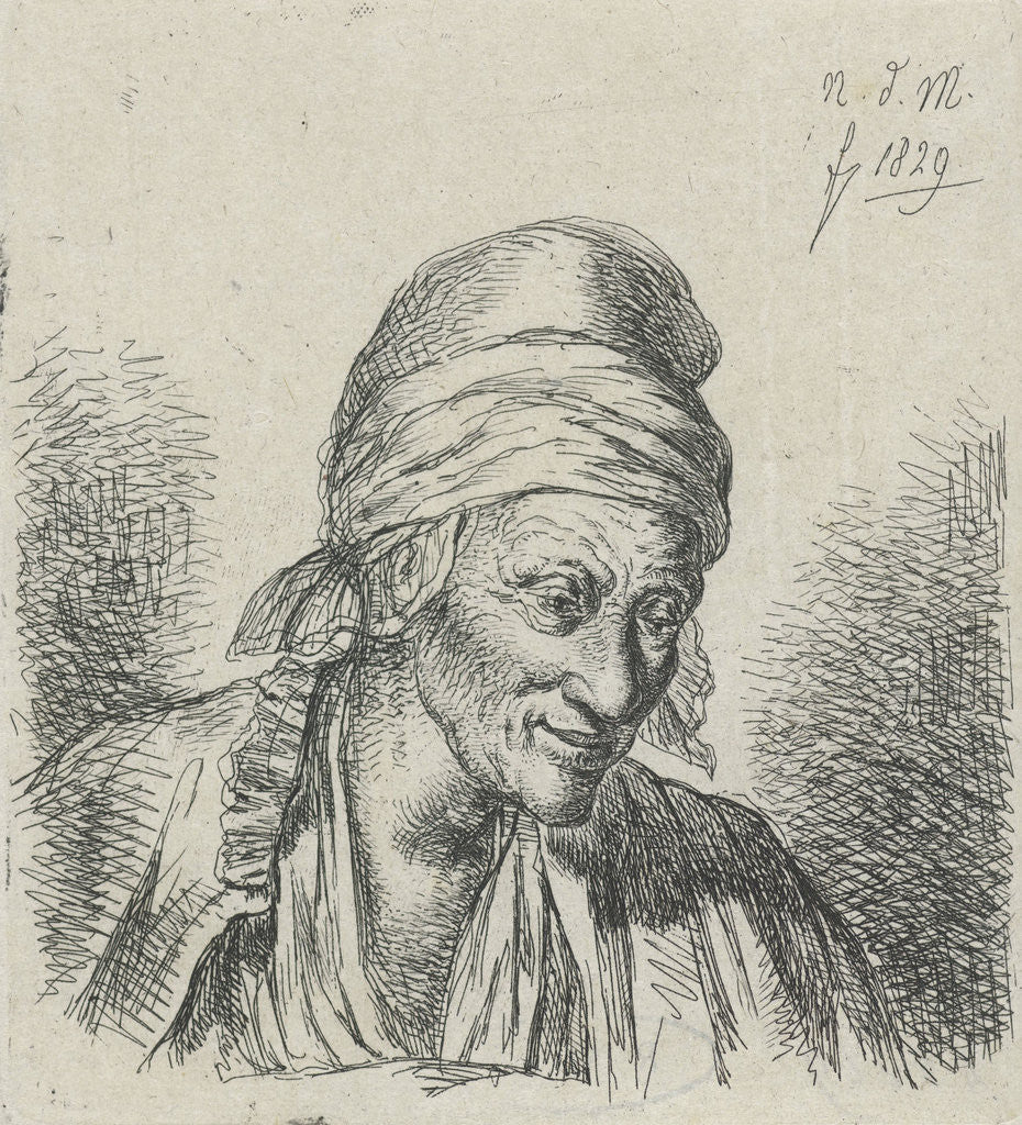 Detail of Old woman right by Anthonie Willem Hendrik Nolthenius de Man