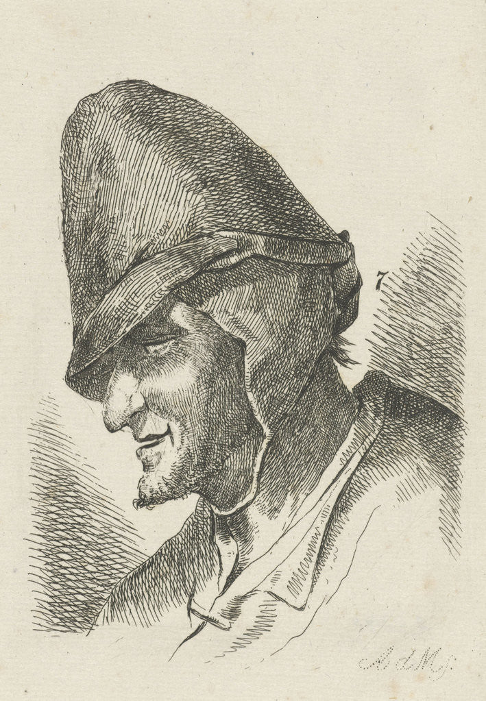 Detail of Man with high cap by Anthonie Willem Hendrik Nolthenius de Man