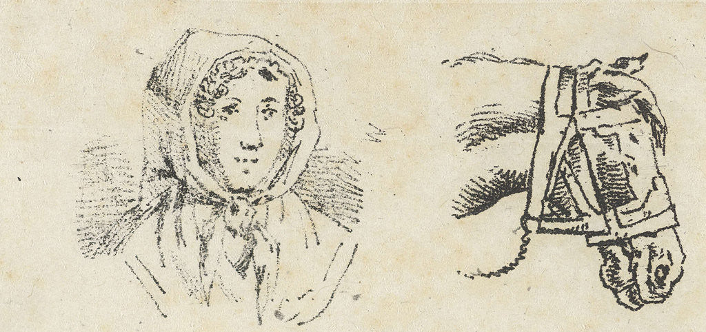 Detail of Woman and horse by Anthonie Willem Hendrik Nolthenius de Man