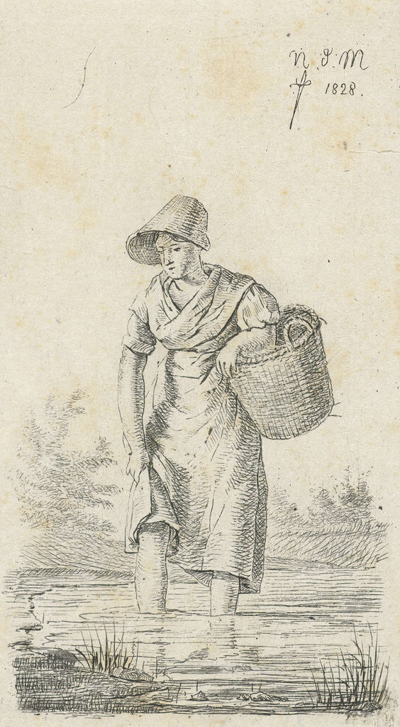 Detail of Wading woman by Anthonie Willem Hendrik Nolthenius de Man