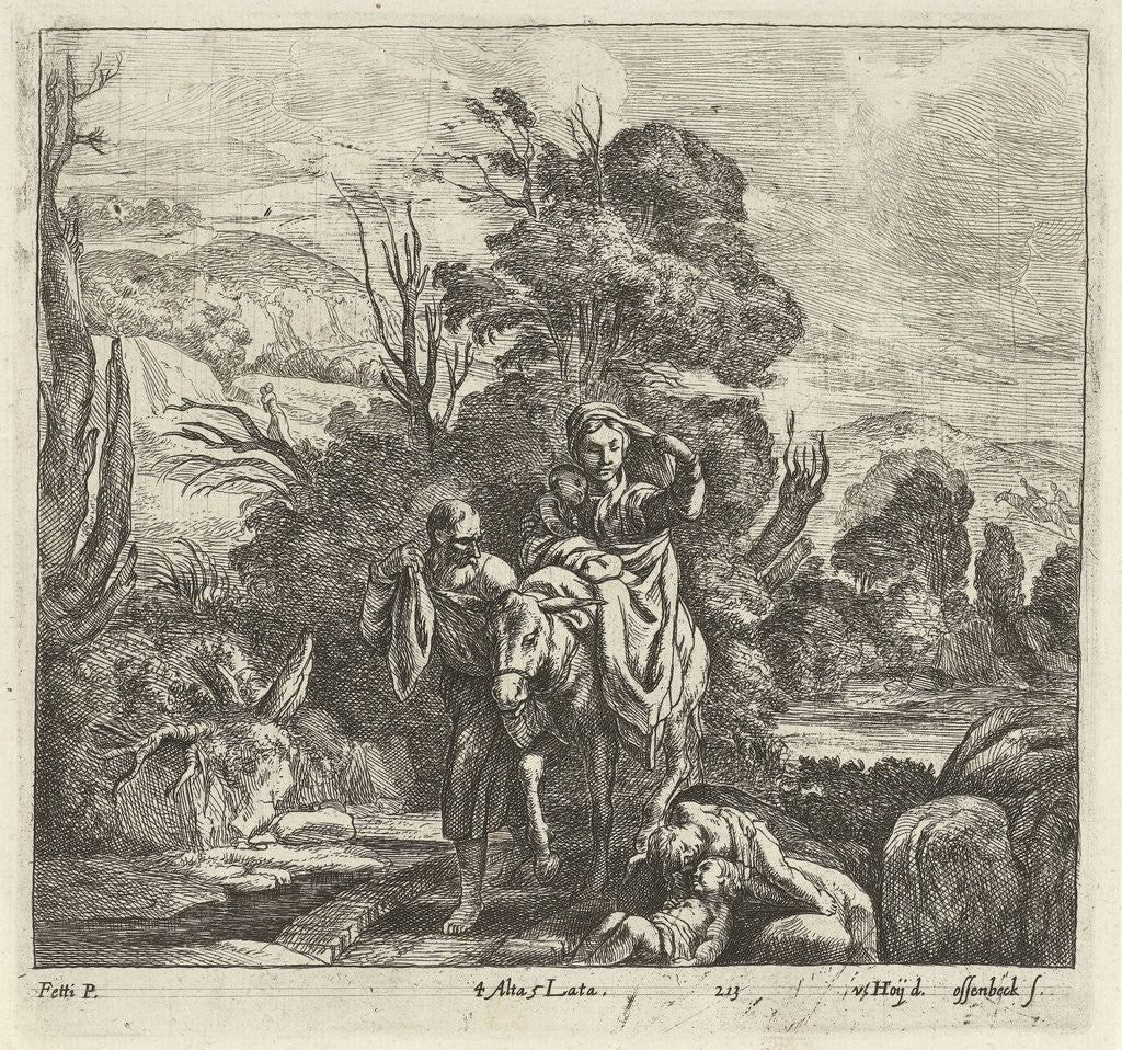 Detail of Flight into Egypt by Jan van Ossenbeeck