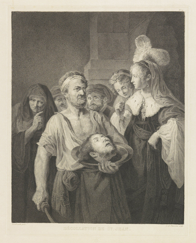 Detail of Salome receives the head of John the Baptist by Rembrandt Harmensz. van Rijn