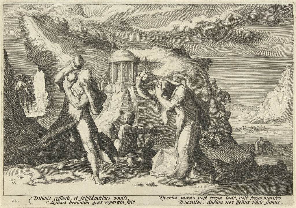 Detail of Deucalion and Pyrrha create a new race of men by Franco Estius