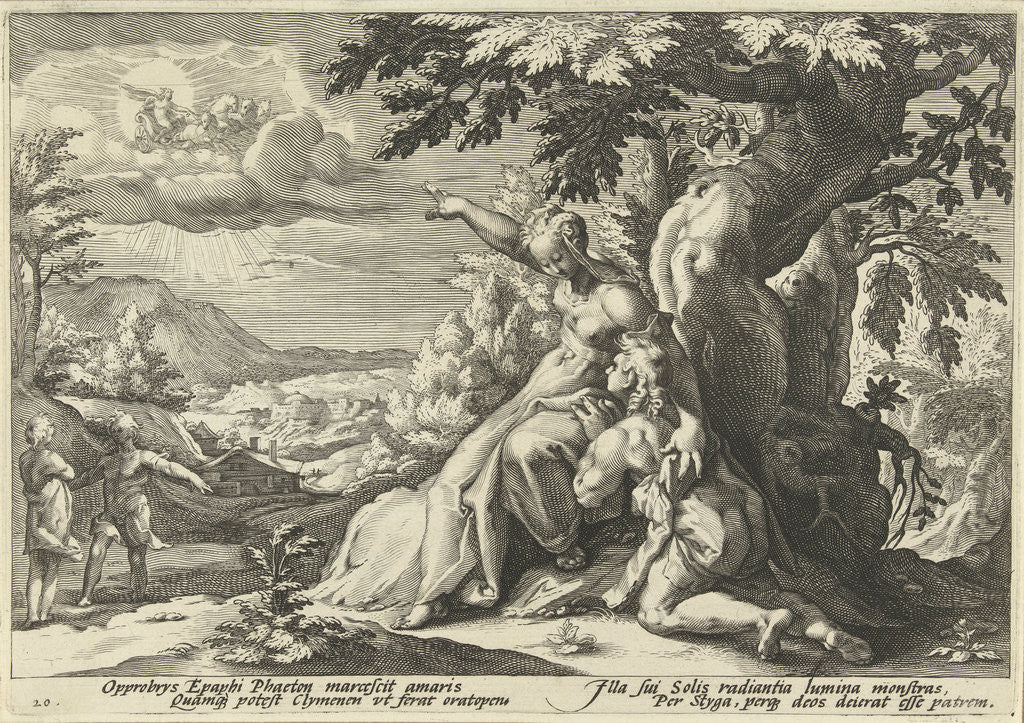 Detail of Clymene points Phaeton his father, the sun god by Franco Estius