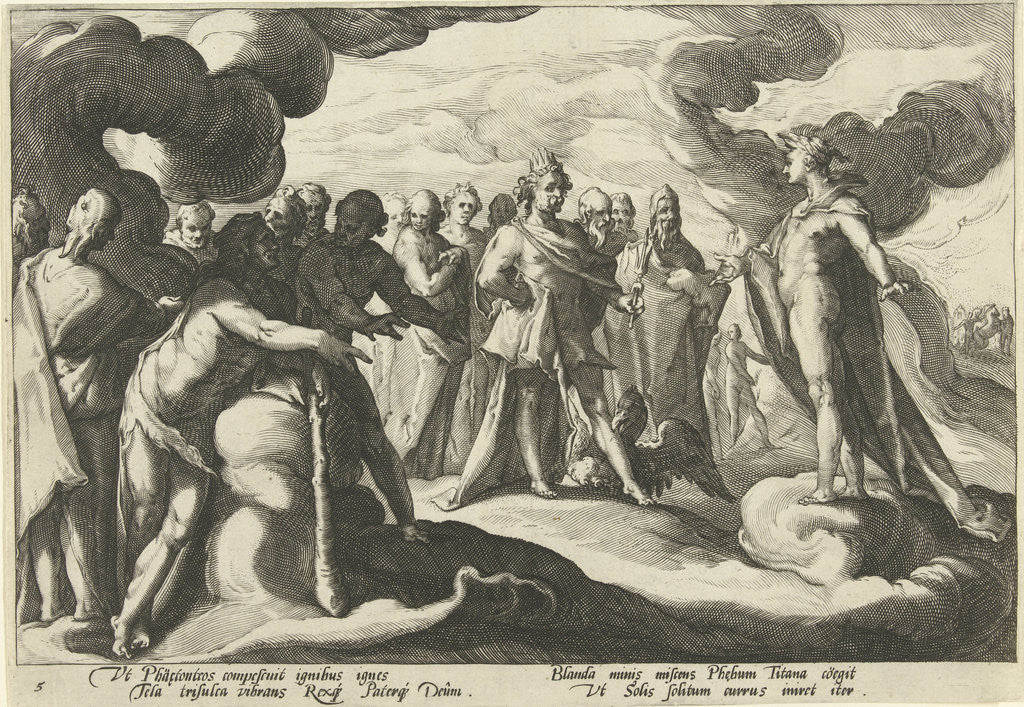 Detail of The gods ask the Sun God to get back in his car driving by Franco Estius